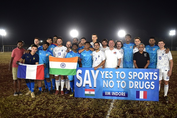 Nail-Biting Finish as India Clinches Victory in IIM Indore’s Anti-Drug Campaign Match